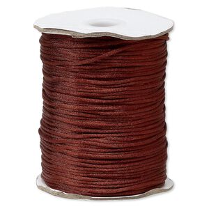 Cord, Satinique&trade;, satin, copper, 1.5mm small. Sold per 400-foot spool.