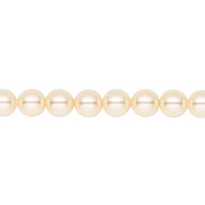 Pearl 50pk light gold, Crystal Passions&reg; 6mm round 5810
