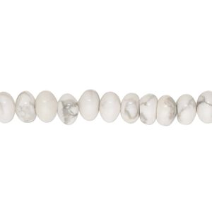 Howlite 1pkg1, rondelle bead natural 15.5-16 inch 6x4mm