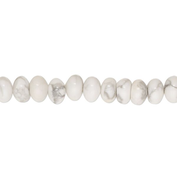 Howlite 1pkg1, rondelle bead natural 15.5-16 inch 6x4mm image number 0