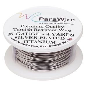 Wire, ParaWire&trade;, titanium-finished copper, round, 18 gauge. Sold per 4-yard spool.