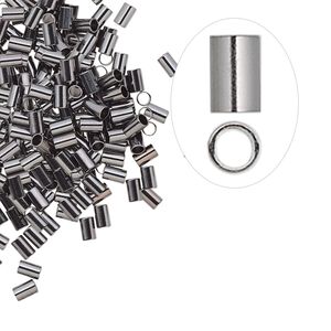 Crimp 1pkg500 gunmetal-plated, 3x2mm round tube / 1.4mm inside diameter, brass