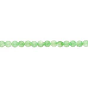 Mother-of-pearl shell 1pkg1, round bead 15.5 to 16 inch mint green 3mm