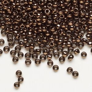 Seed bead, Dyna-Mites&trade;, glass, opaque iris bronze, #8 round. Sold per 1/2 kilogram pkg.