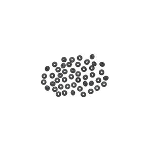 Mini Bead Huggers&trade;, silicone, black, 1.5x0.5mm rondelle. Sold per pkg of 50.
