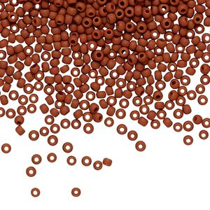 Seed bead, TOHO BEADS&reg;, glass, pkg/7.5g, #11 round, opaque frosted terracotta (TR-11-46LF).