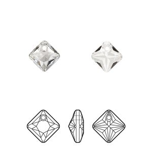 Drop 72pk crystal, Swarovski&reg; 9mm pendant princess cut 6431