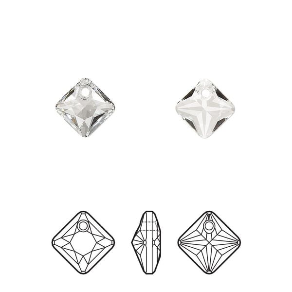Drop 72pk crystal, Swarovski&reg; 9mm pendant princess cut 6431 image number 0