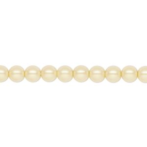 Pearl 500pk pearlescent yellow, Preciosa Czech crystal 5mm round