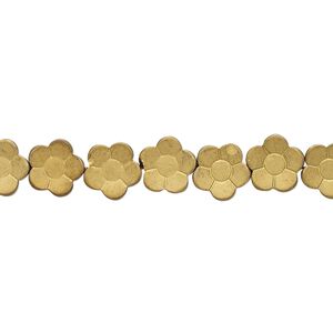 Hemalyke&trade; 1pkg1, matte electroplated flower bead 15.5-16 inch 8x8mm