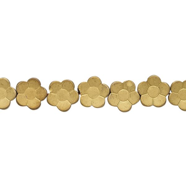 Hemalyke&trade; 1pkg1, matte electroplated flower bead 15.5-16 inch 8x8mm image number 0