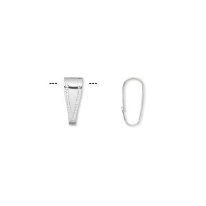 Bail, pendant, silver-plated brass, 10x4mm. Sold per pkg of 100.