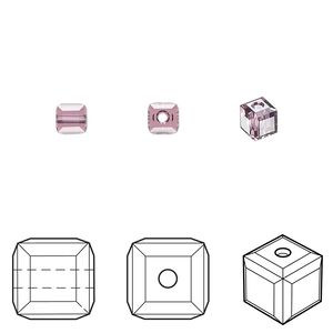 Bead 12pk iris, Crystal Passions&reg; 4mm cube 5601