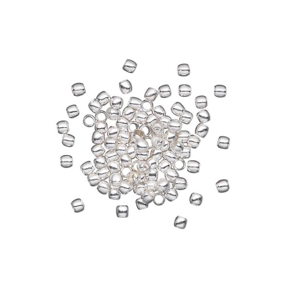 Crimp 1pkg100 silver-plated, 2x1.5mm round / 1.3mm inside diameter, brass image number 0