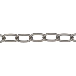 Chain, matte gunmetal-finished steel, 5.1mm diamond-cut cable. Sold per 5-ft section.