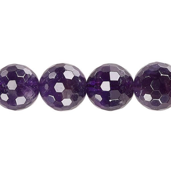 Amethyst 1pkg1, faceted round bead natural 15.5-16 inch 12mm image number 0