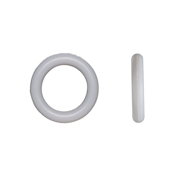 Component, Oh! Ring&trade;, silicone, silver, 15mm round with 10mm hole. Sold per pkg of 100. image number 0