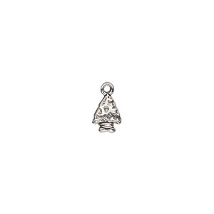 Charm, antiqued sterling silver, 8x6mm single-sided arrowhead. Sold individually.