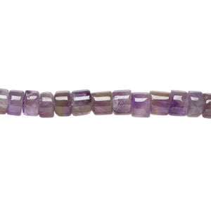 Amethyst 1pkg1, hand-cut heishi bead natural, 14 inch medium to dark 5x2mm-6x5mm