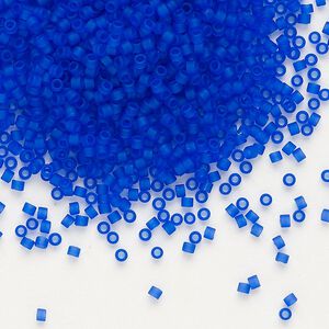 Seed bead, Delica&reg;, glass, pkg/7.5g, #11 round, translucent matte cobalt (DB-0748).