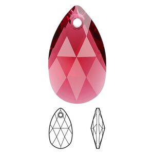 Drop 36pk scarlet, Swarovski&reg; 28x17mm pendant pear 6106
