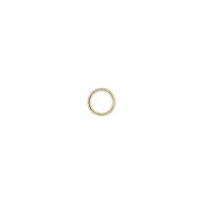 Jump ring 1pkg100 gold-plated, 6mm soldered closed round, 20 gauge / 4.5mm inside diameter / brass