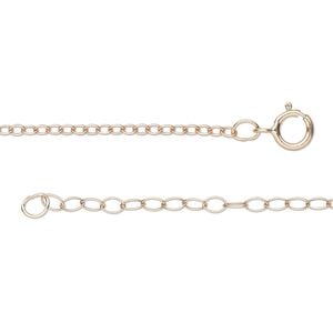 Chain 1pkg1 14Kt rose gold-filled cable, 1.8mm / springring clasp, 16 inch
