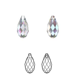 Briolette 24pk crystal paradise shine, Crystal Passions&reg; 13x6.5mm pendant drop 6010