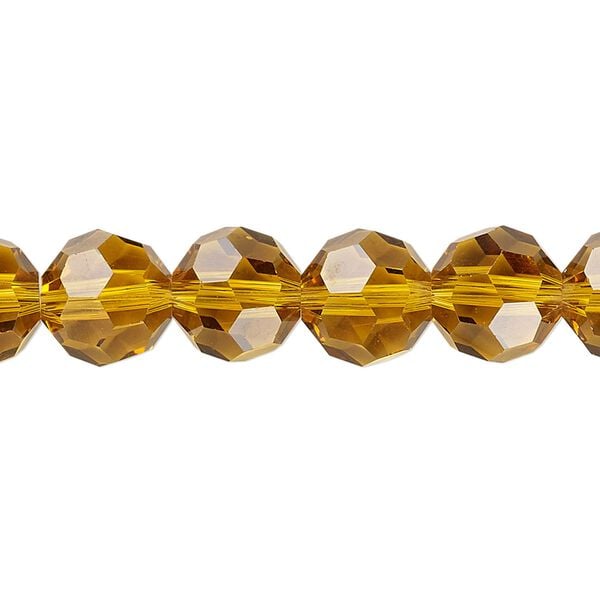 Bead 1pk 32 facets transparent gold, Celestial Crystal&reg; 10mm round 15.5-16 inch image number 0