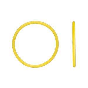 Component, Oh! Ring&trade;, silicone, daffodil yellow, 25mm round with 22mm hole. Sold per pkg of 50.