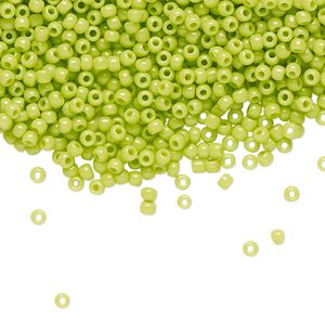 Seed bead, TOHO BEADS&reg;, glass, pkg/7.5g, #11 round, opaque sour apple (TR-11-44).