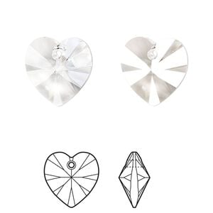 Drop 24pk crystal, Crystal Passions&reg; 14mm pendant heart 6228