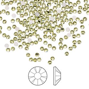 Flat back 144pk limecicle foil back, Preciosa MAXIMA Czech crystal hotfix rhinestone 1.9-2.1mm chaton rose round SS6
