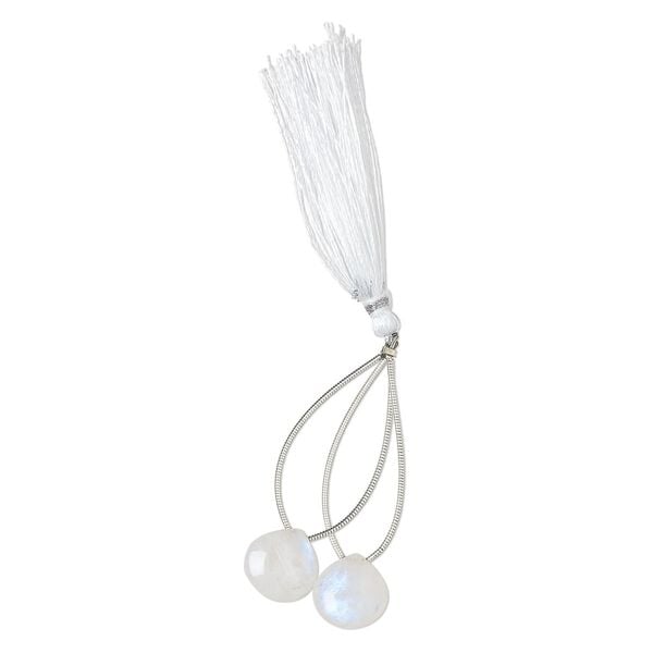 Rainbow moonstone 1pkg2, hand-cut top-drilled puffed teardrop bead natural 14x14mm image number 1