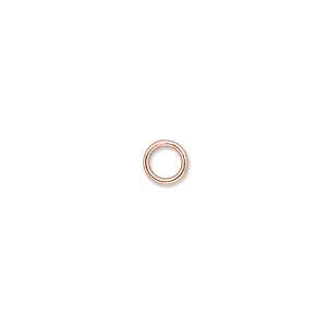 Jump ring 1pkg100 copper-plated, 6mm soldered closed round, 18 gauge / 4.2mm inside diameter / brass