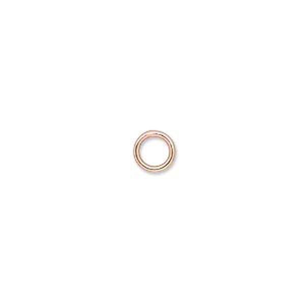 Jump ring 1pkg100 copper-plated, 6mm soldered closed round, 18 gauge / 4.2mm inside diameter / brass image number 0