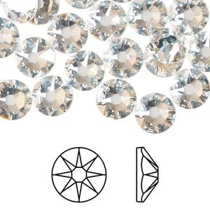Flat back 144pk crystal moonlight foil back, Swarovski&reg; 8.412-8.672mm rose round SS40 2088