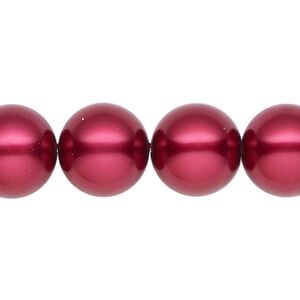 Pearl 1pk red, Celestial Crystal&reg; 14mm round 15.5-16 inch