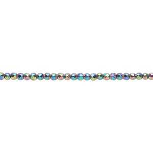 Hemalyke&trade; 1pkg1, rainbow faceted round bead 15.5-16 inch 2mm