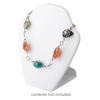 Display, necklace, leatherette, white, 4 x 3 x 1-1/2 inches, VELCRO&reg;-style tab on back with adjustable angle. Sold individually. image number 1