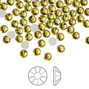 Flat back 1440pk acid yellow foil back, Preciosa MAXIMA Czech crystal rhinestone 3.8-4mm chaton rose round SS16