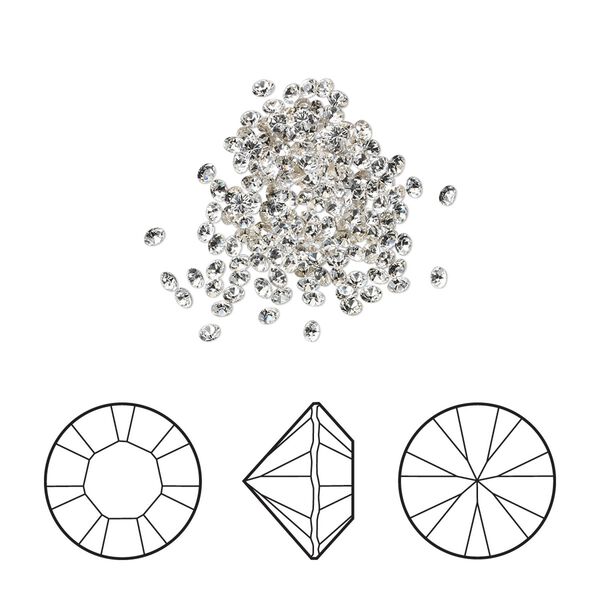 Chaton 1440pk crystal clear foil back, Swarovski&reg; 1.5-1.6mm round PP9 1028 image number 0