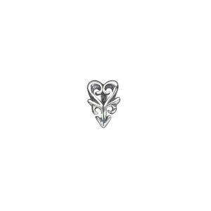 Bail, ice-pick, antiqued sterling silver, 10x7mm single-sided heart and arrow, 4mm grip length. Sold individually.