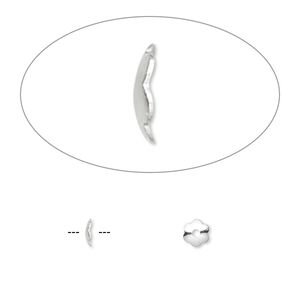 Bead cap, silver-plated brass, 4x1mm scalloped round, fits 4-6mm bead. Sold per pkg of 100.