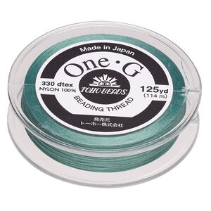 Thread, TOHO BEADS&reg;, One-G&trade; 1pkg125yd, nylon, mint green, size 0.