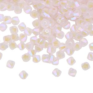Bead 1440pk rose water opal shimmer 2X, Swarovski&reg; 4mm XILION bicone 5328