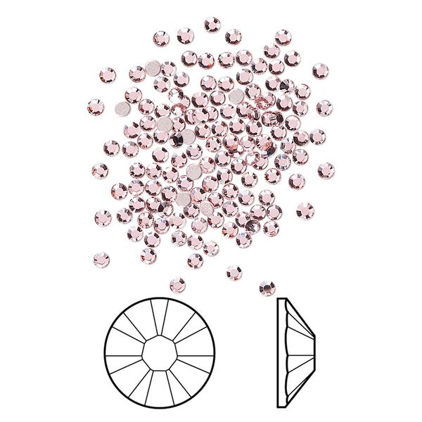 Flat back 1440pk vintage rose foil back, Swarovski&reg; 1.7-1.9mm rose round SS5 2058 image number 0