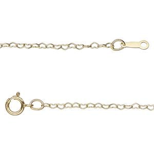 Chain 1pkg1 14Kt gold-filled cable, 1.8mm heart / springring clasp, 16 inch