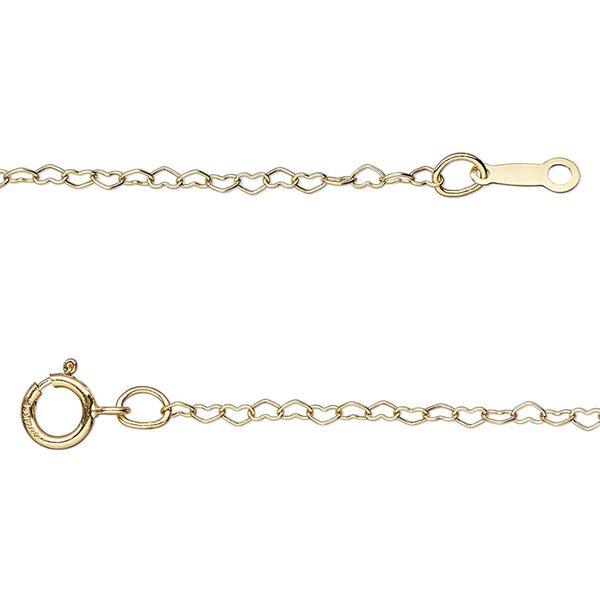 Chain 1pkg1 14Kt gold-filled cable, 1.8mm heart / springring clasp, 16 inch image number 0
