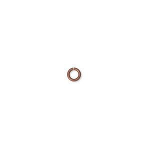 Jump ring 1pkg500 copper-plated, 4mm round, 22 gauge / 2.6mm inside diameter / brass / antique